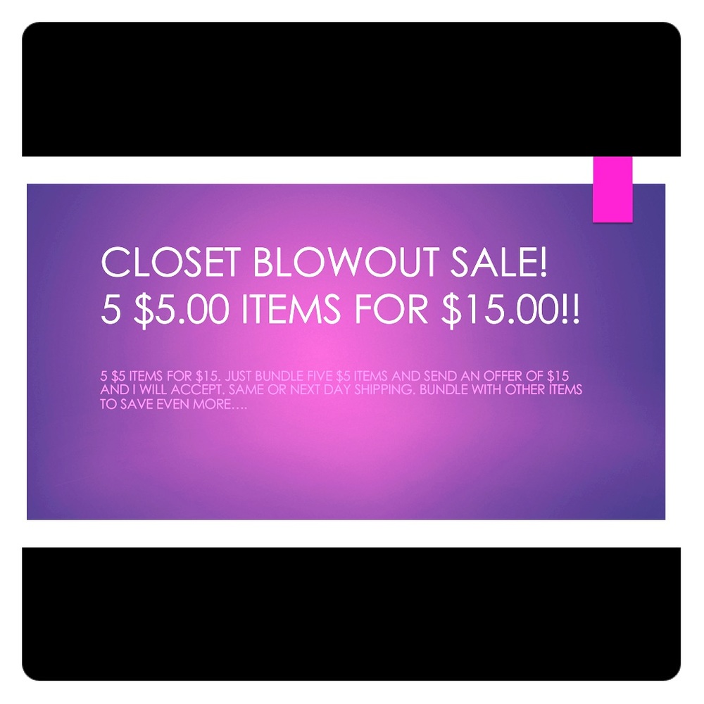 Five $5 items for $15